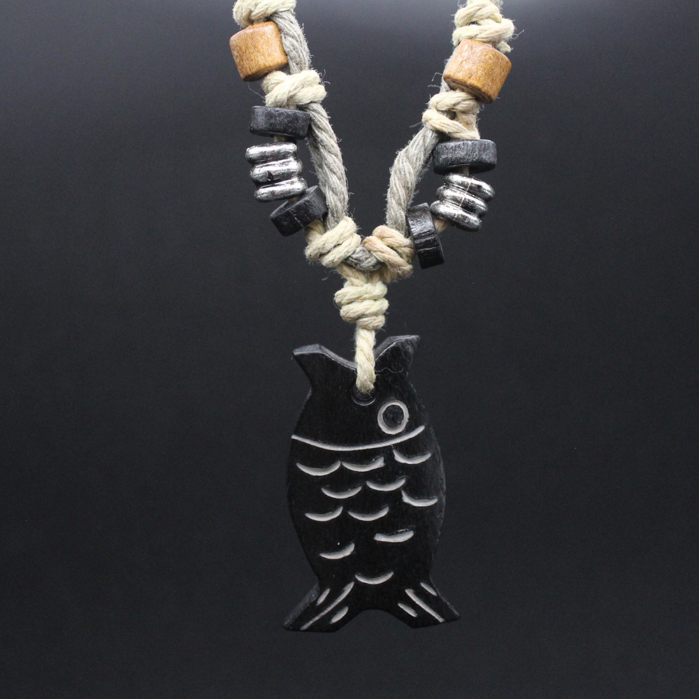 Fish - Carved Bone Necklace