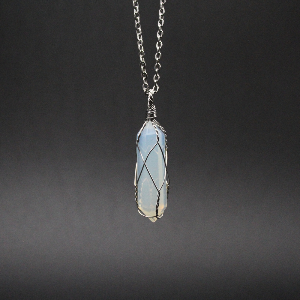 Opalite Point Necklace (Silver)