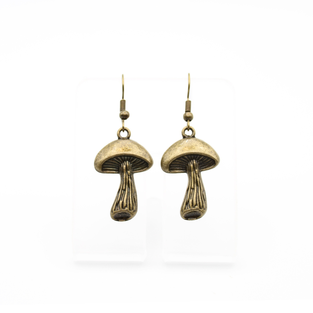 Mushroom Earrings (Bronze)