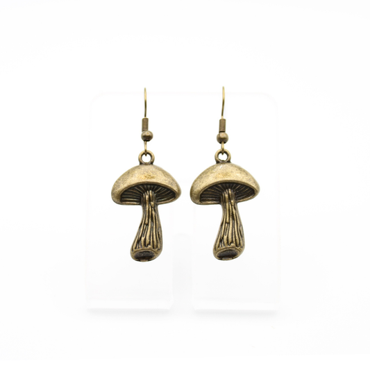 Mushroom Earrings (Bronze)