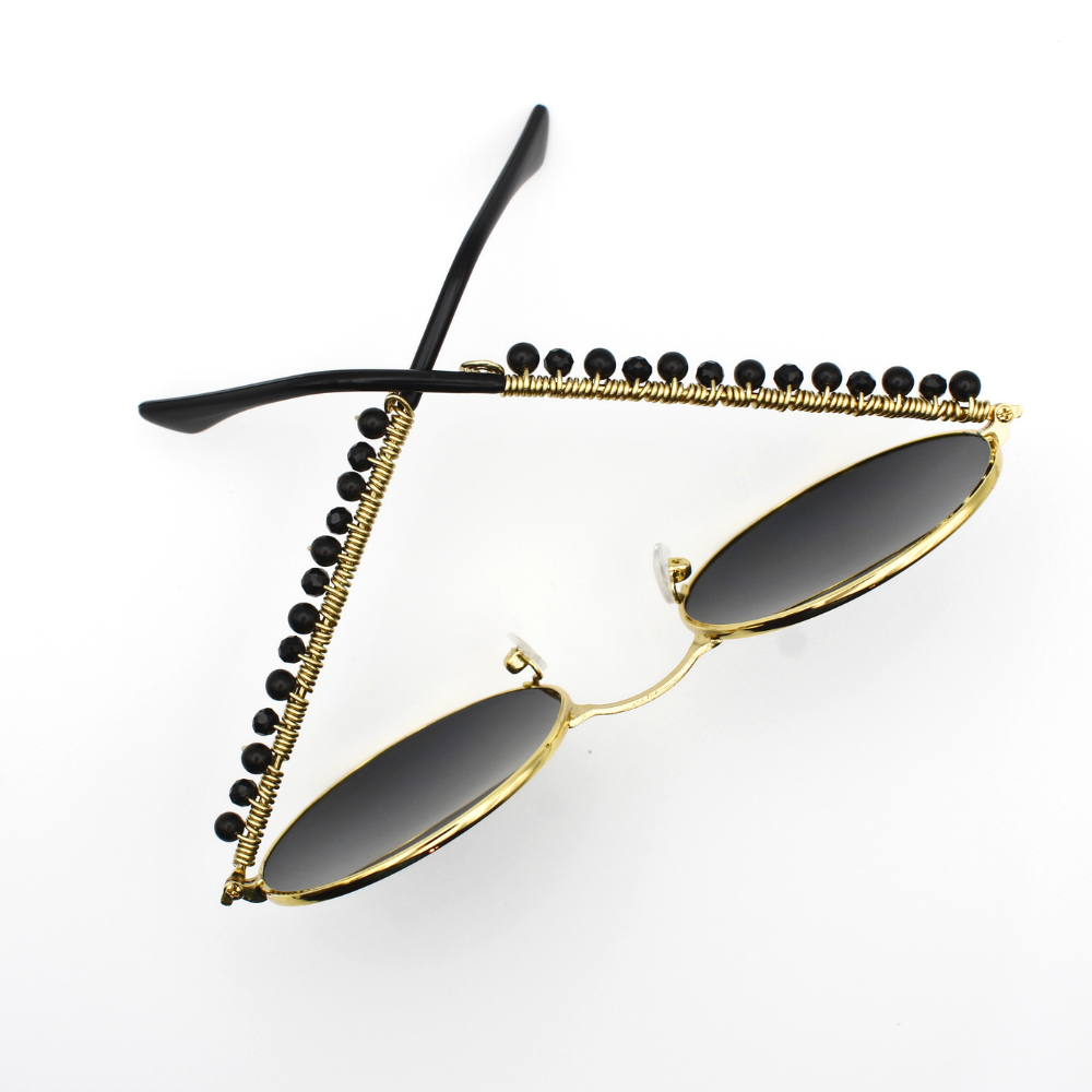 Round Sunglasses with Obsidian
