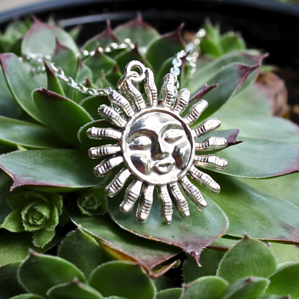 Smiling Sun Charm Necklace
