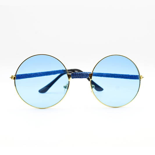 Blue Round Sunglasses