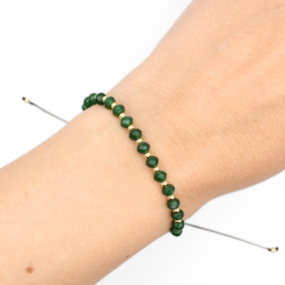 Emerald & Gold Bracelet (Adjustable)