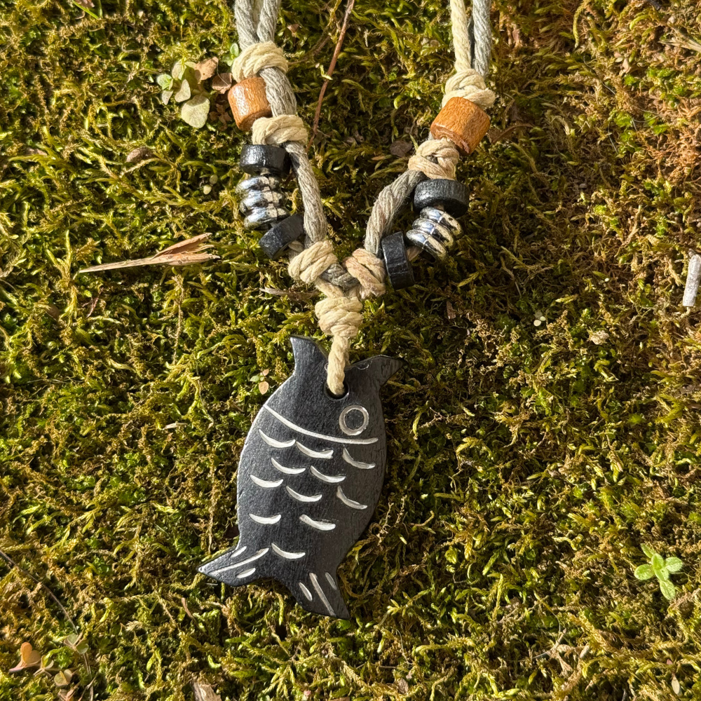 Fish - Carved Bone Necklace
