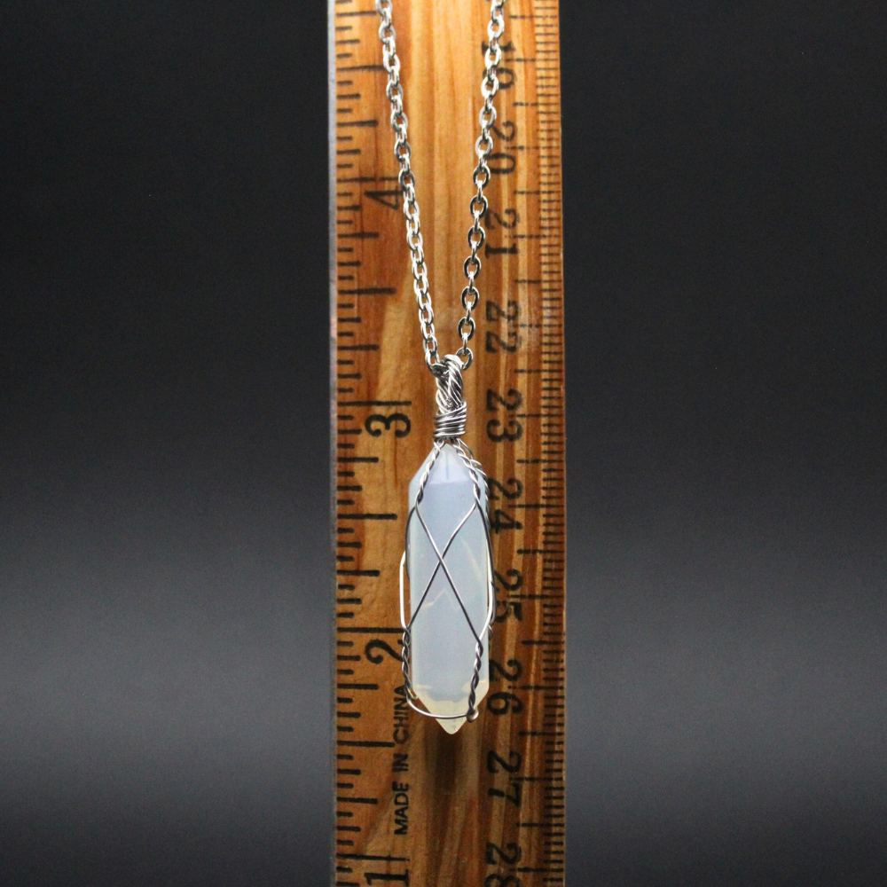 Opalite Point Necklace (Silver)