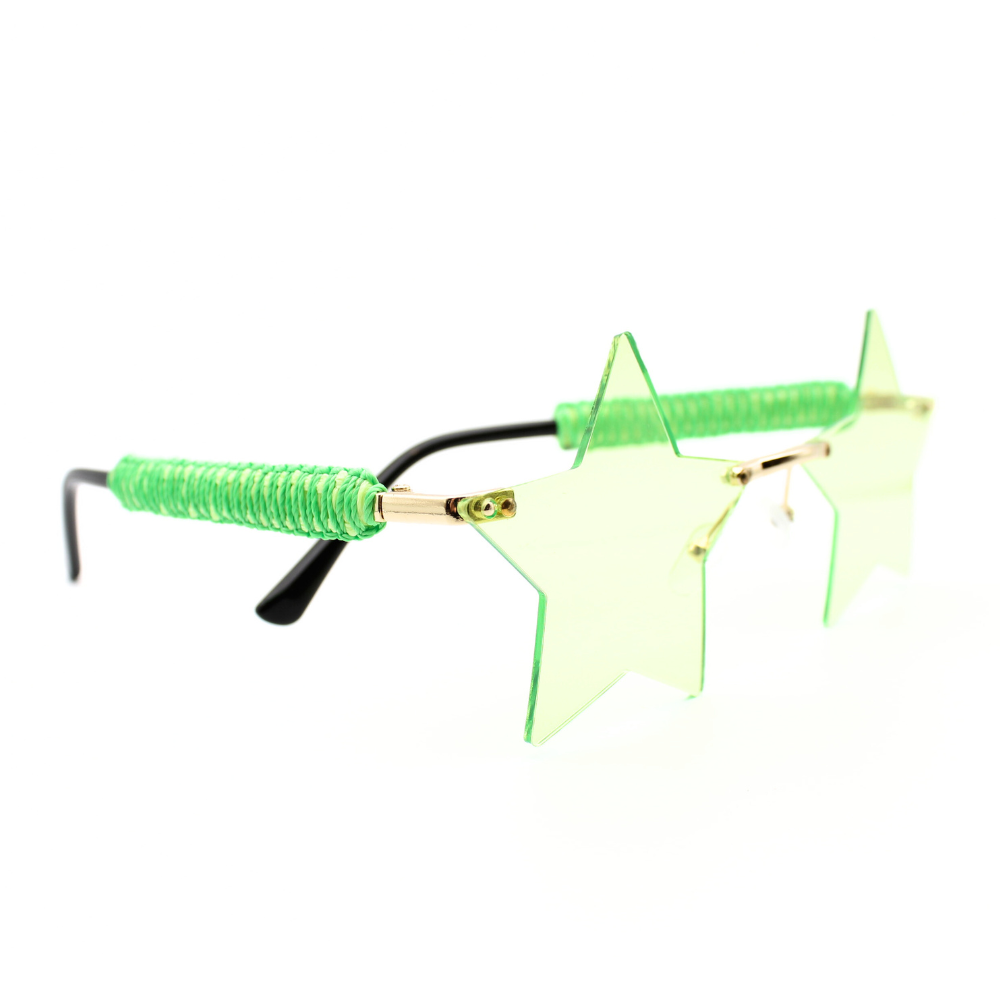 Green Star Sunglasses with Macrame