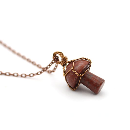 Red Jasper Mushroom Necklace