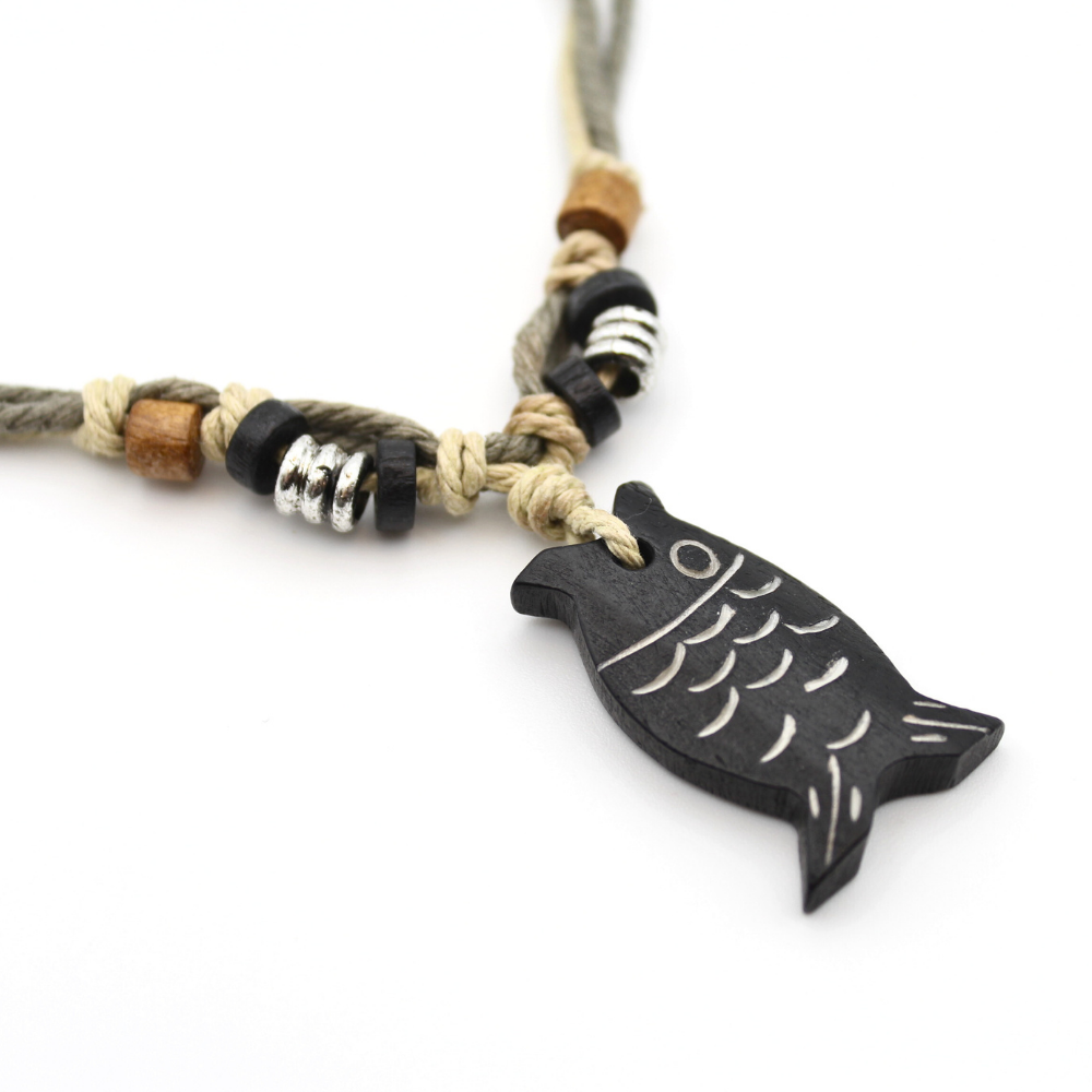 Fish - Carved Bone Necklace
