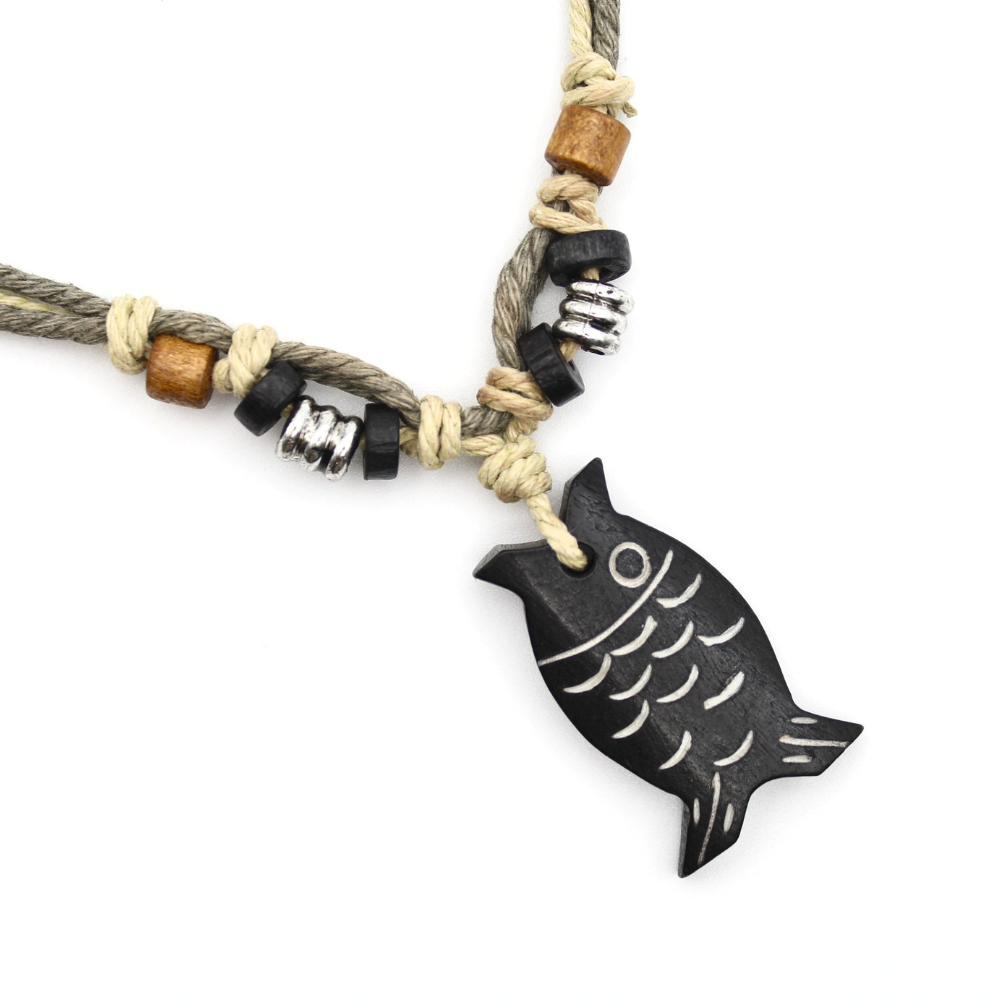 Fish - Carved Bone Necklace
