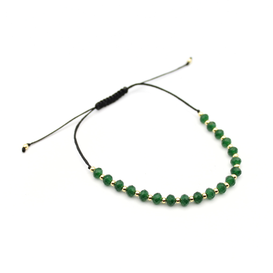 Emerald & Gold Bracelet (Adjustable)