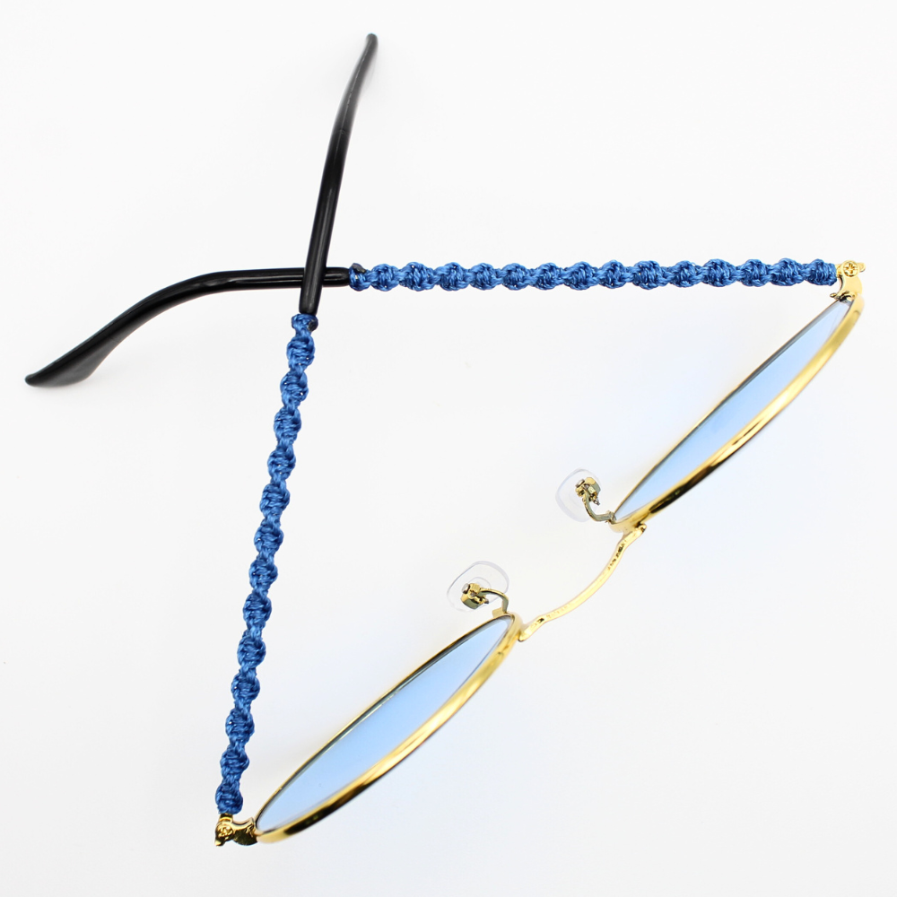 Blue Round Glasses with Macrame