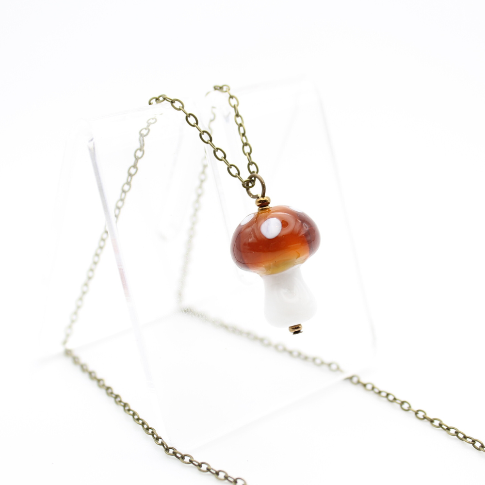 Glass Mushroom Necklace