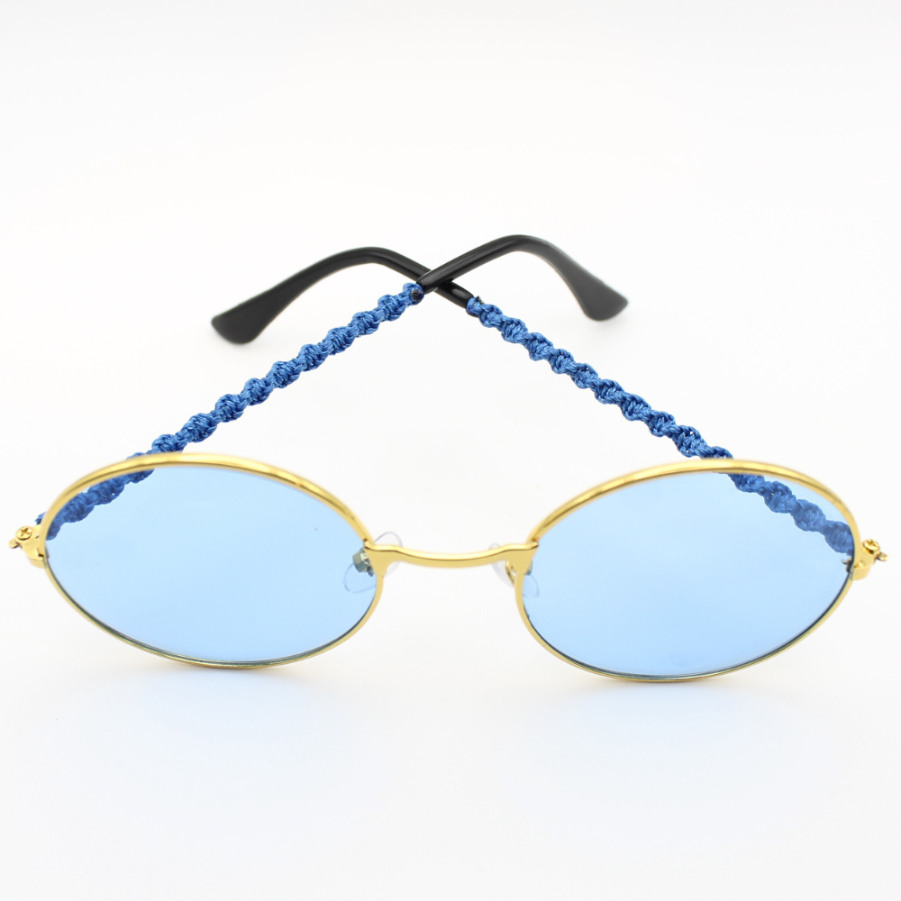 Blue Round Glasses with Macrame
