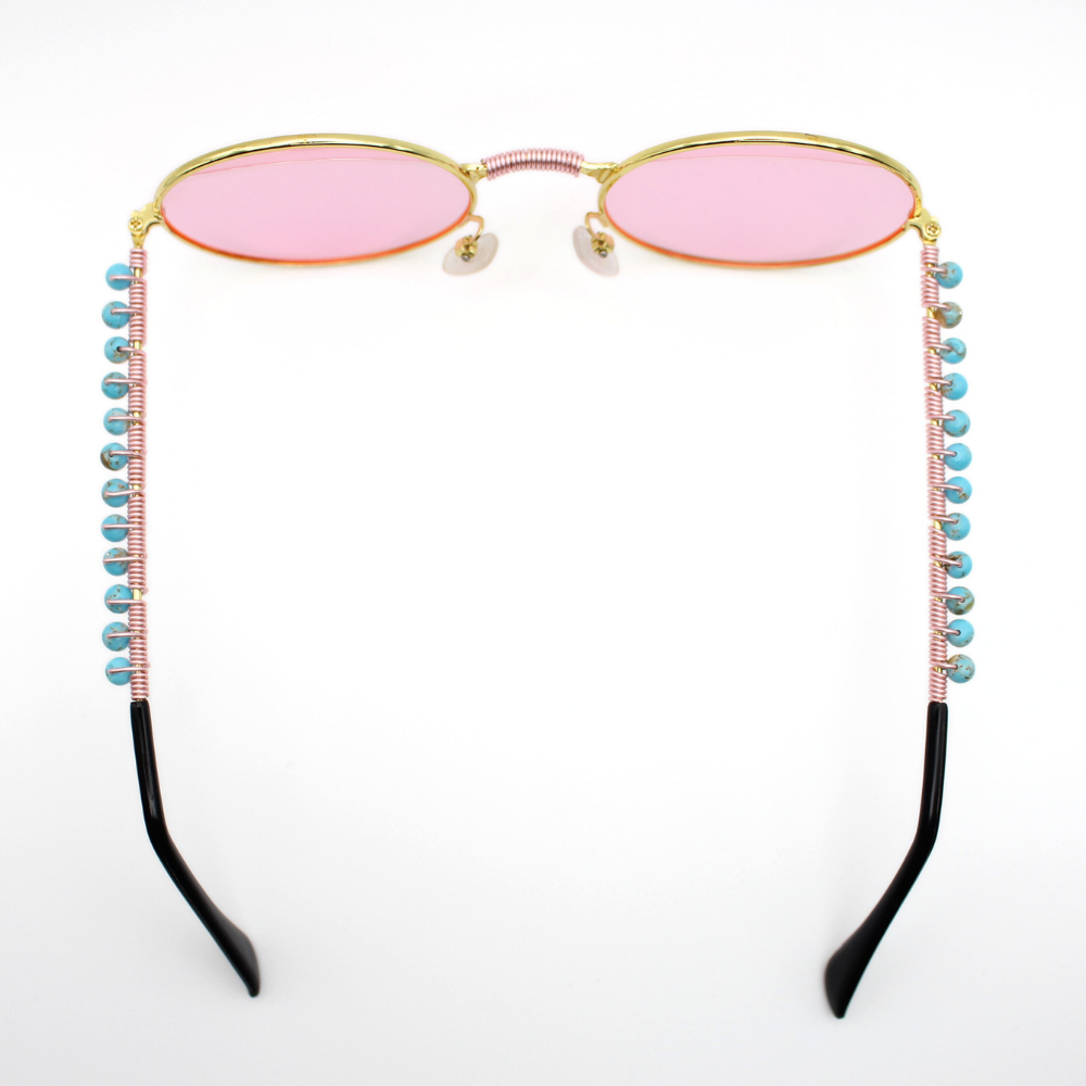 Desert Bloom Round Sunglasses with Turquoise