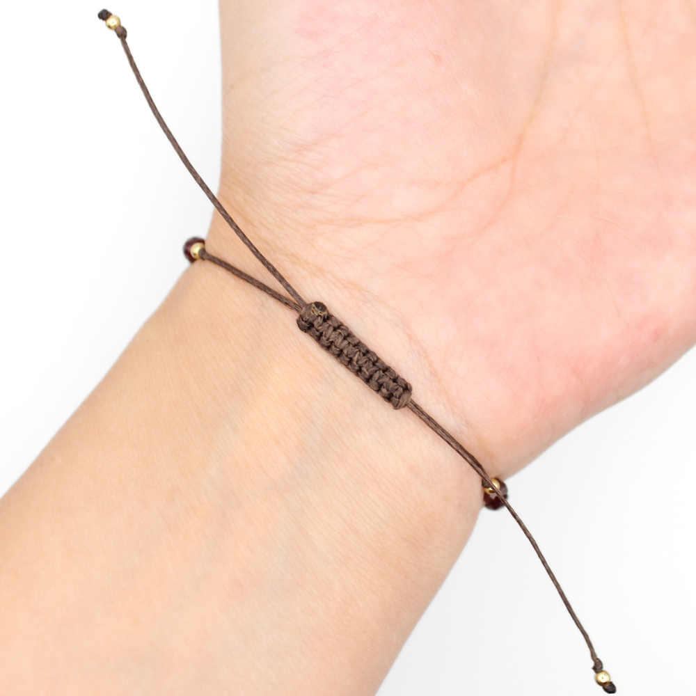 Garnet & Gold Bracelet (Adjustable)