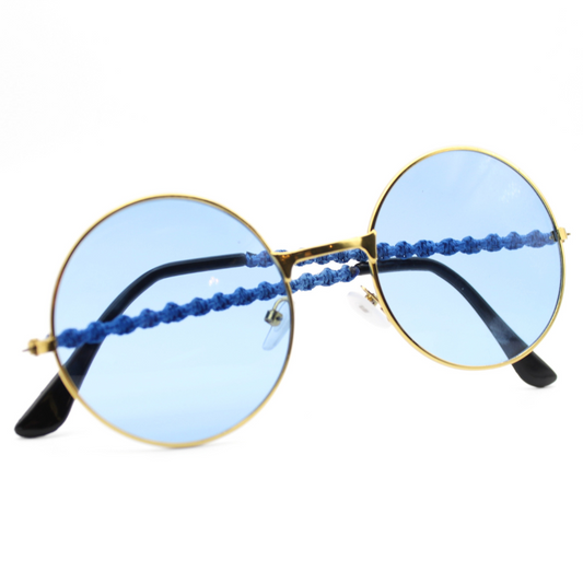 Blue Round Glasses with Macrame