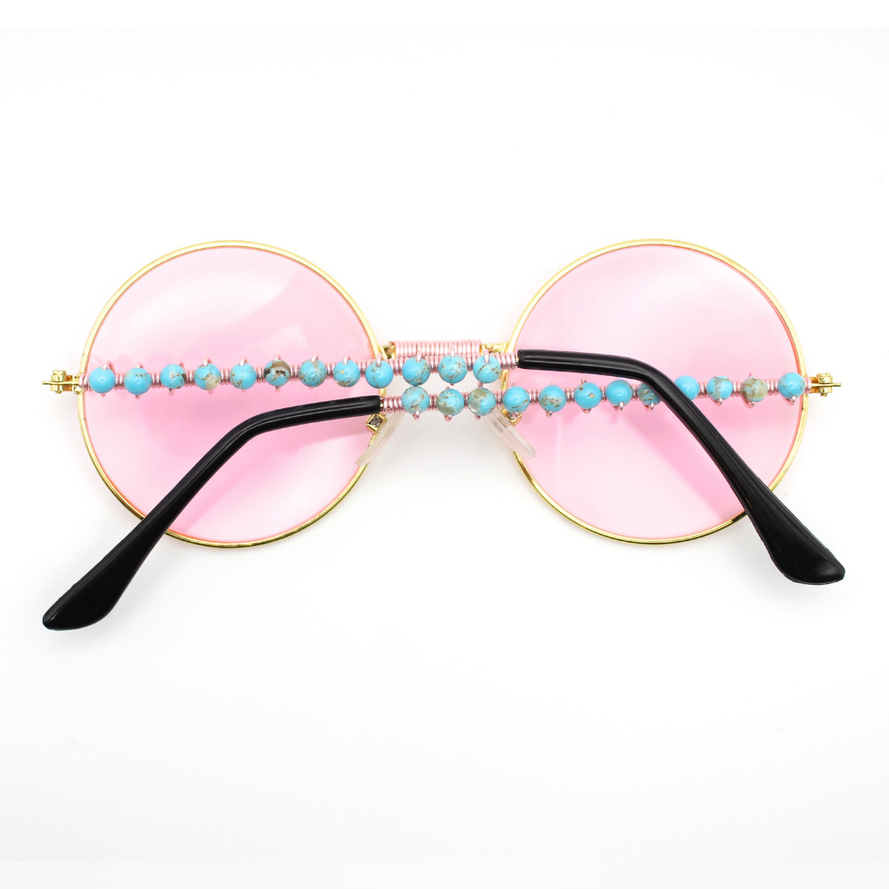 Desert Bloom Round Sunglasses with Turquoise
