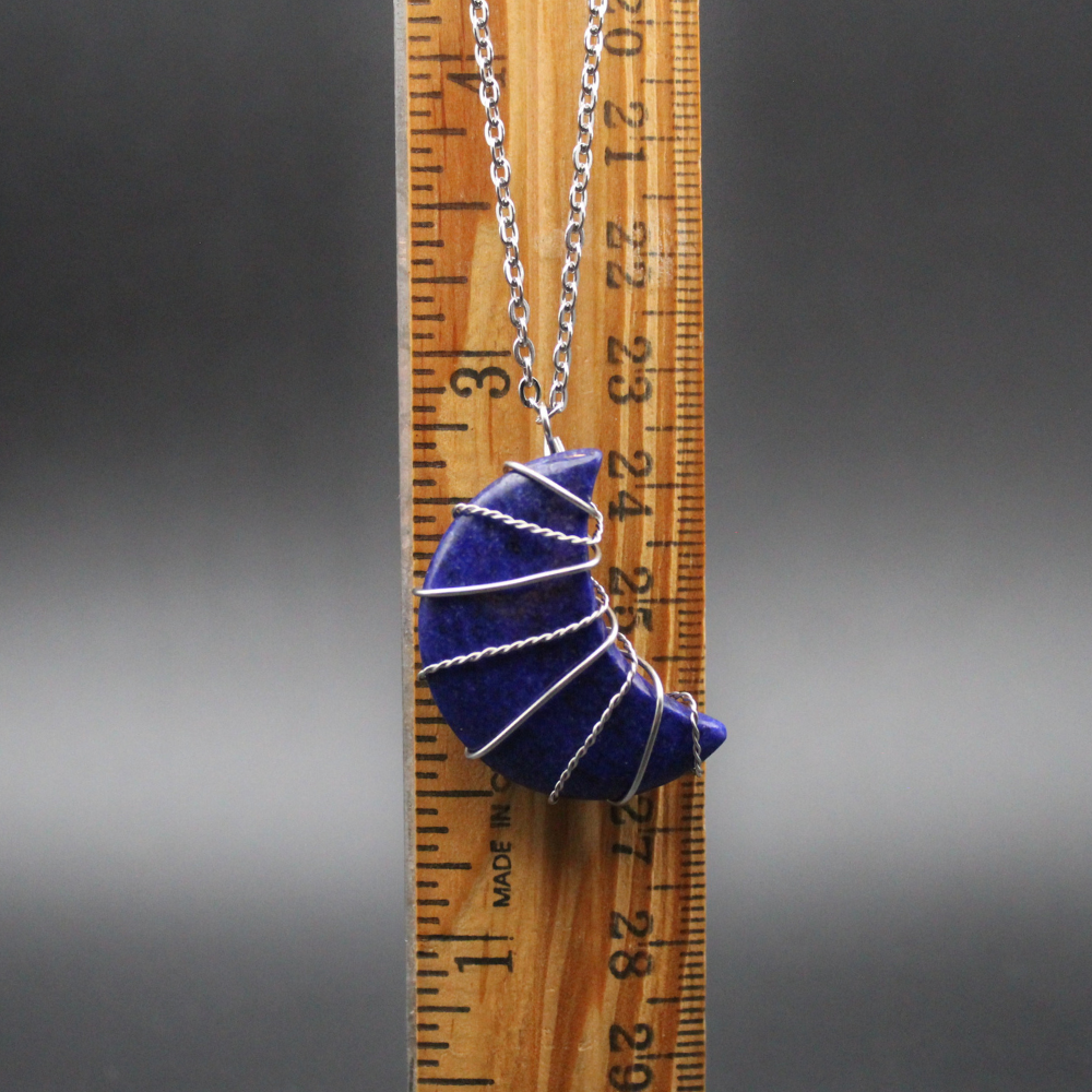 Lapis Lazuli Moon Necklace (Silver)