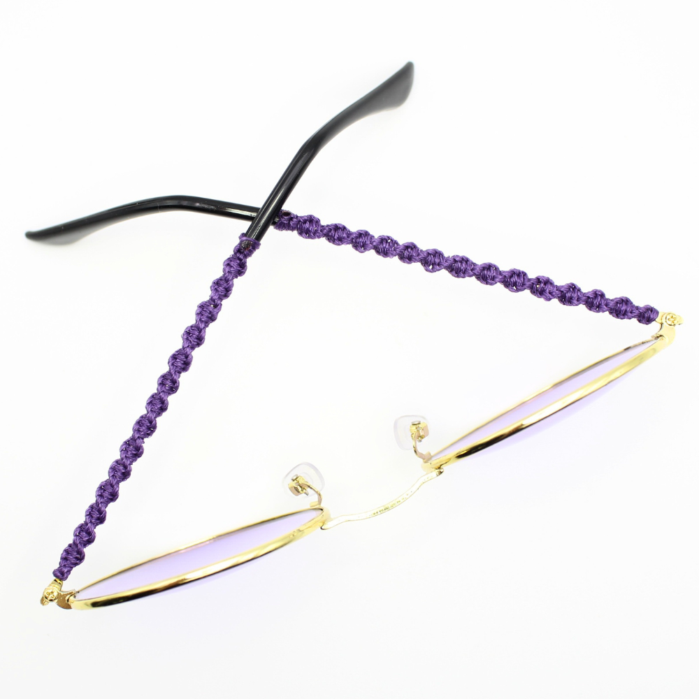 Purple Round Glasses with Macrame