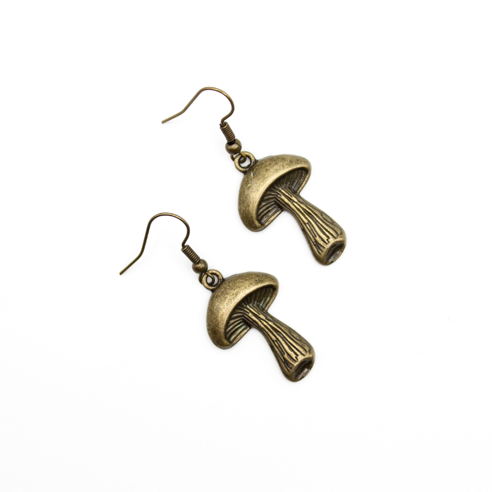 Mushroom Earrings (Bronze)
