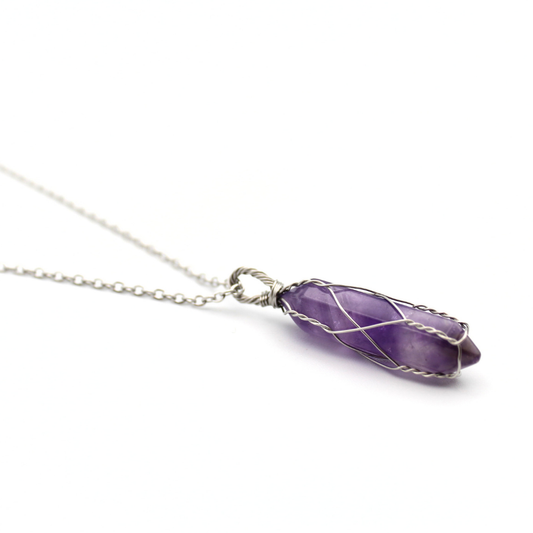 Amethyst Point Necklace (Silver)