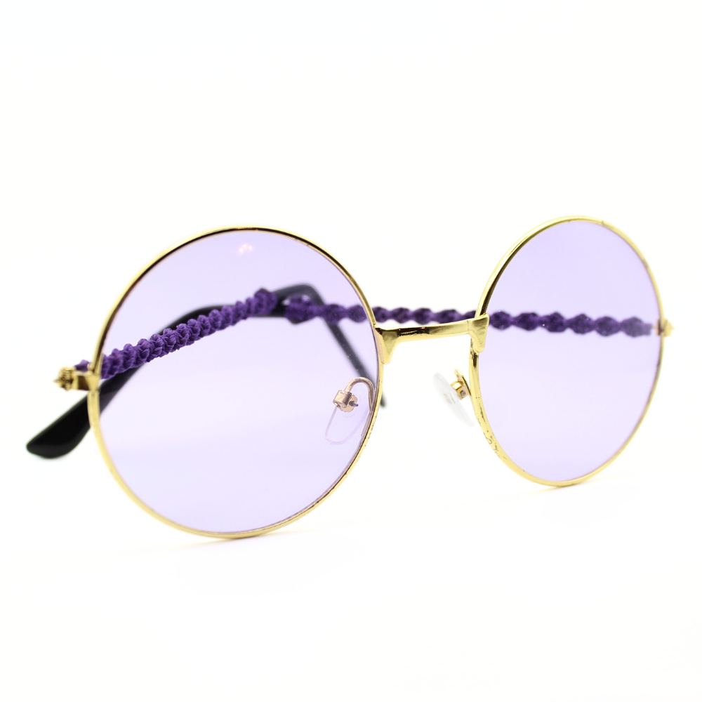 Purple Round Glasses with Macrame