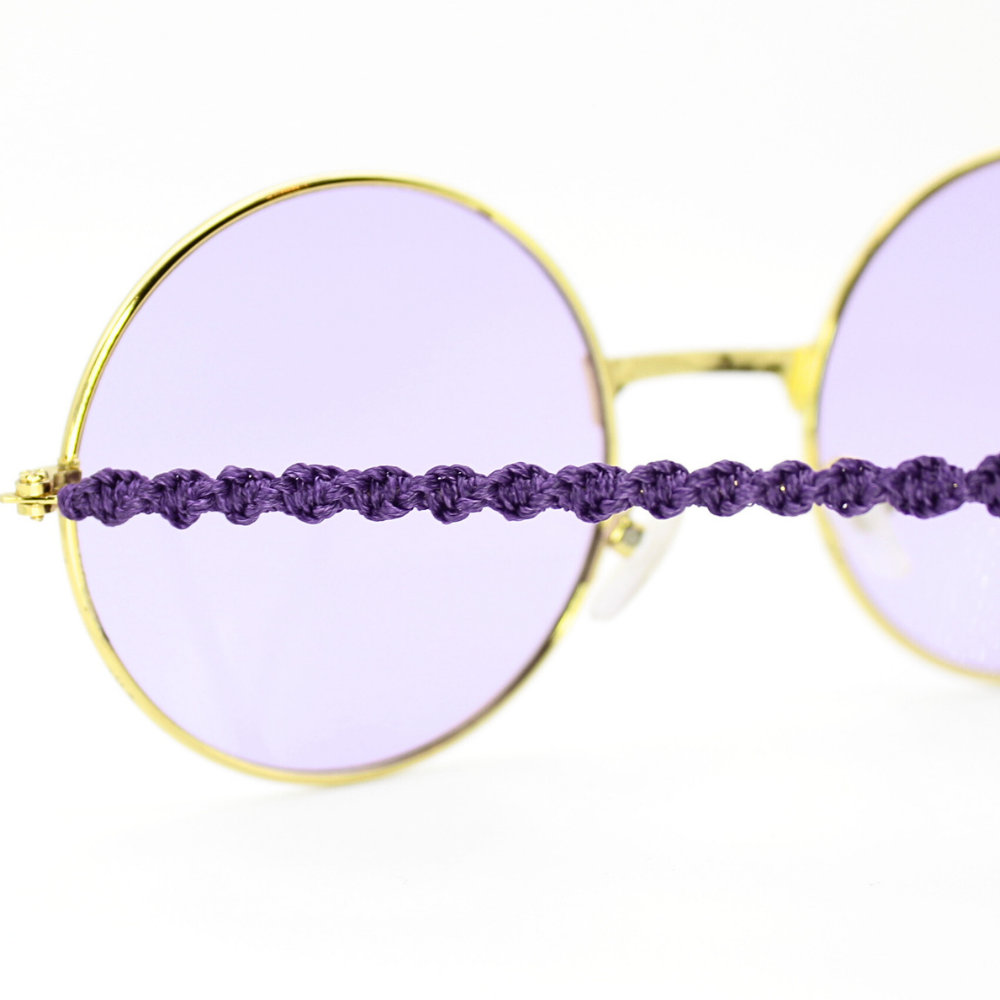 Purple Round Glasses with Macrame