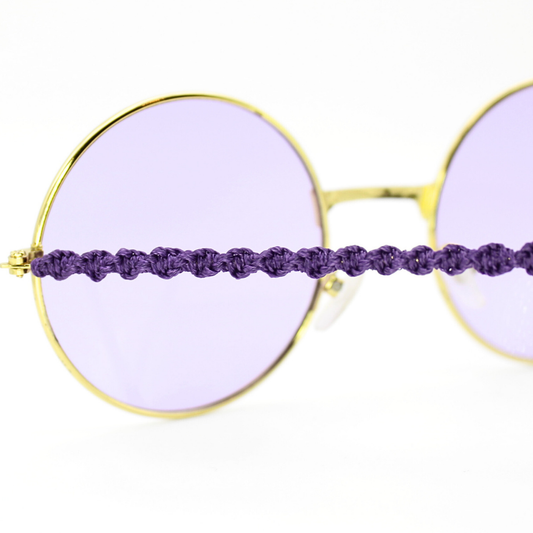 Purple Round Glasses with Macrame