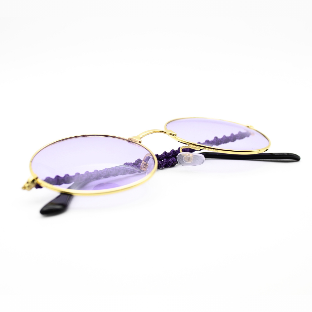 Purple Round Glasses with Macrame