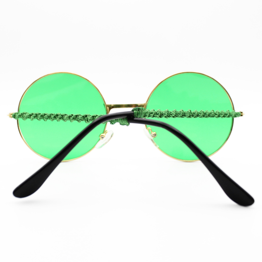Green Round Glasses with Macrame