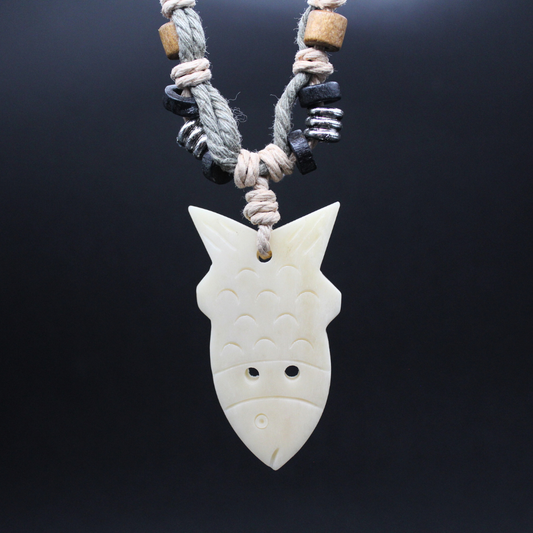 Fish - Carved Bone Necklace