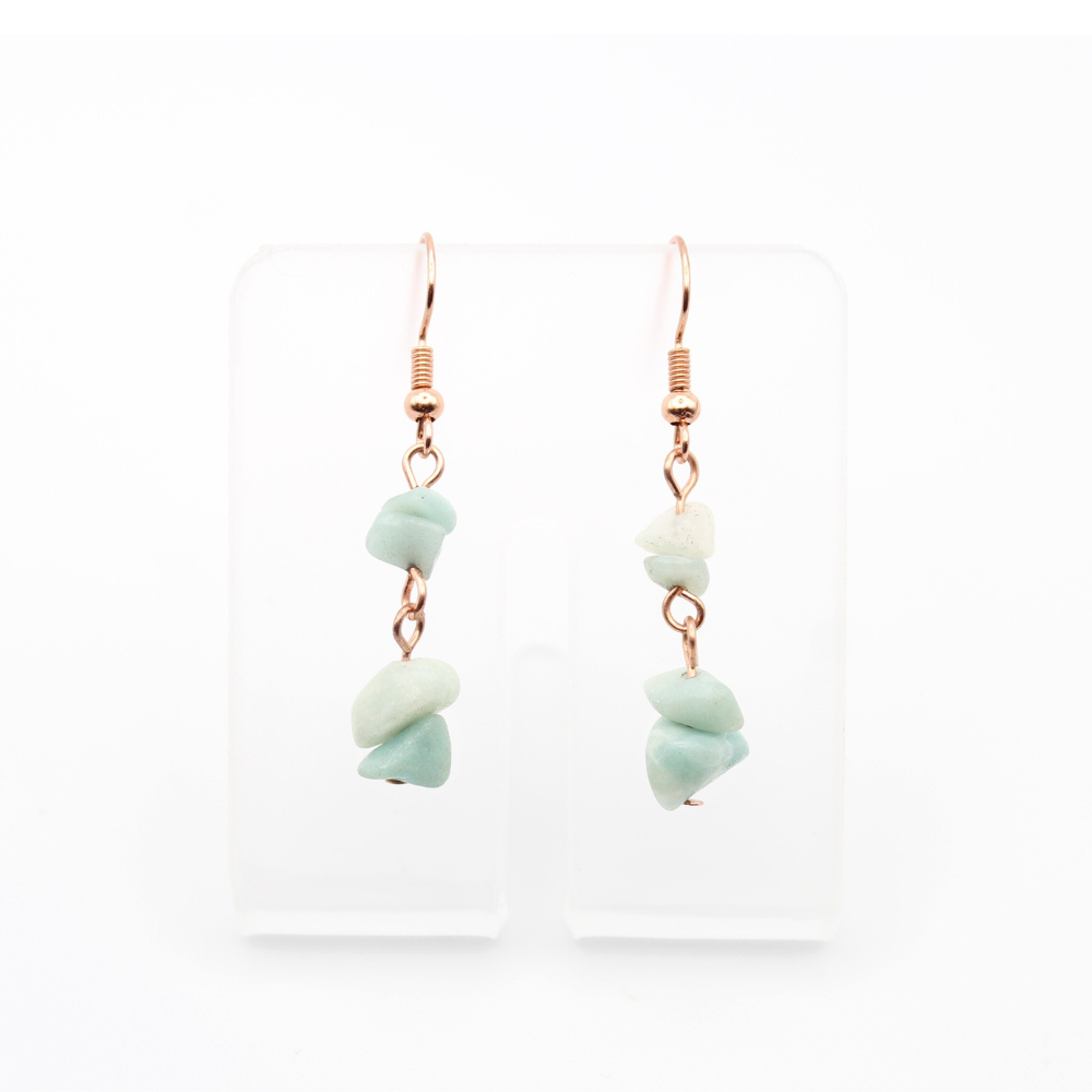 Amazonite Earrings (Rose Gold)