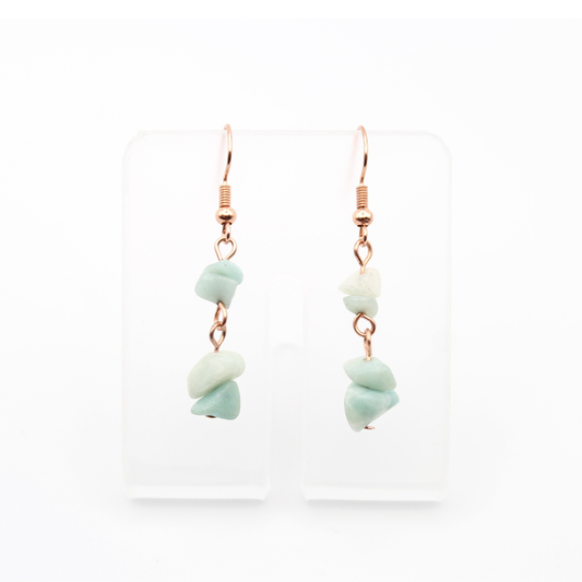 Amazonite Earrings (Rose Gold)