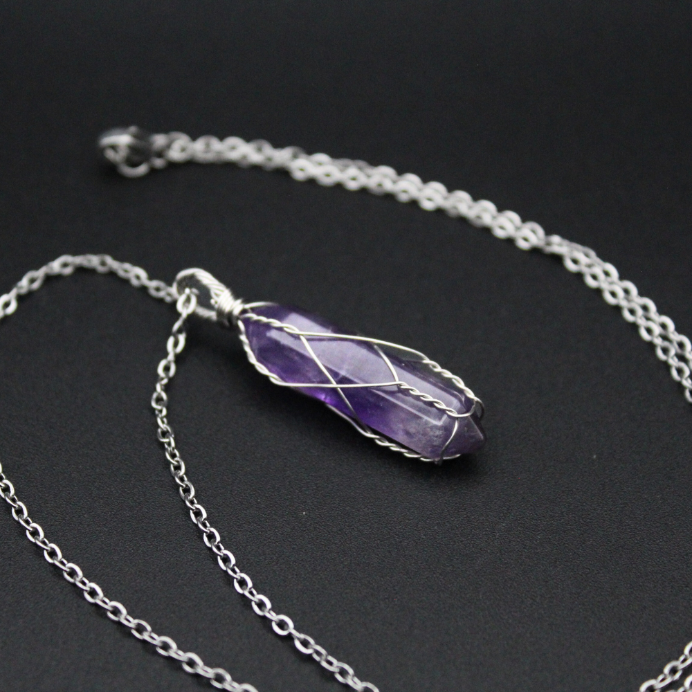 Amethyst Point Necklace (Silver)