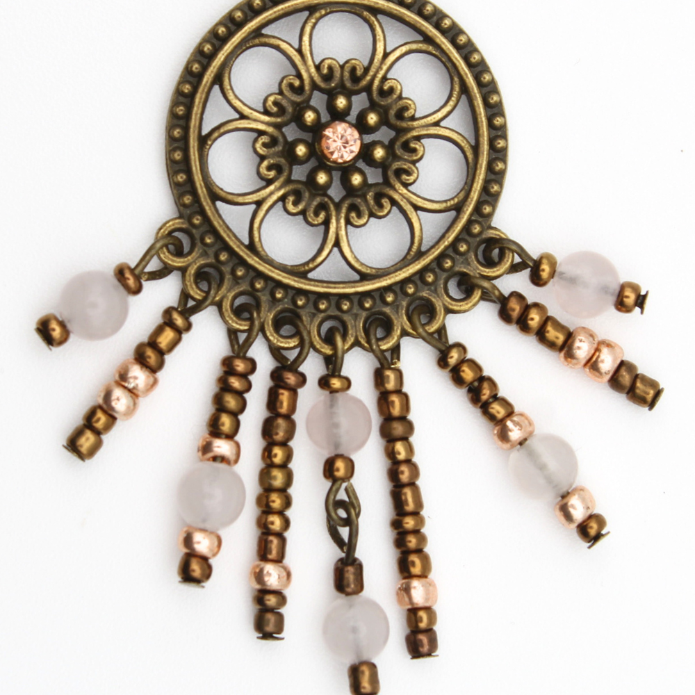 Rose Quartz Dream Catcher Necklace