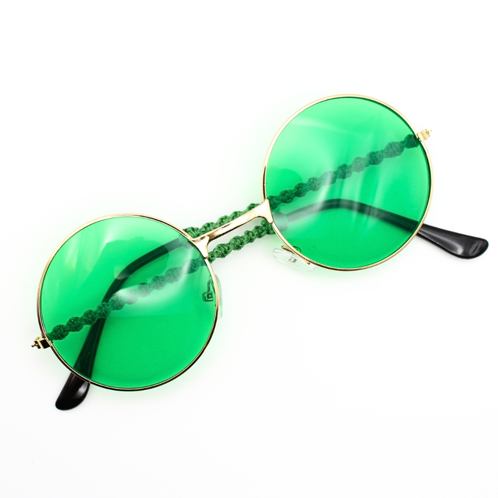 Green Round Glasses with Macrame