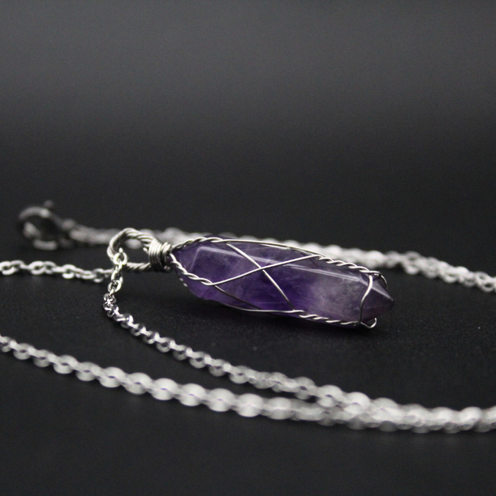 Amethyst Point Necklace (Silver)