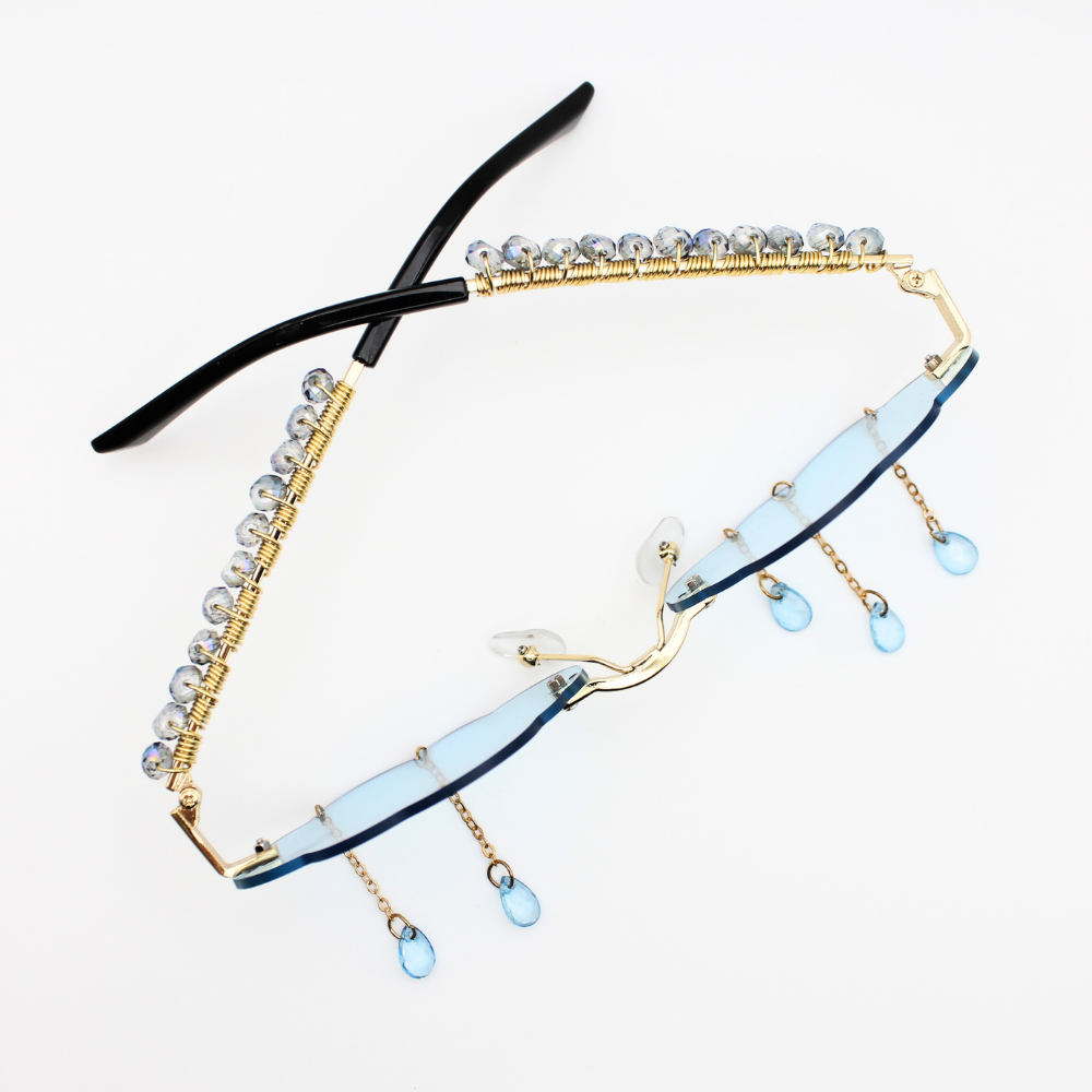 Cloud-Shaped Glasses with Rain Drops