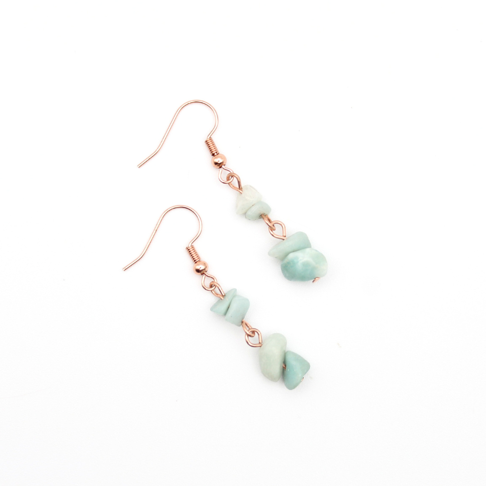 Amazonite Earrings (Rose Gold)