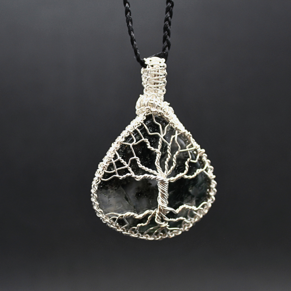 Moss Agate Tree of Life Necklace (adjustable)
