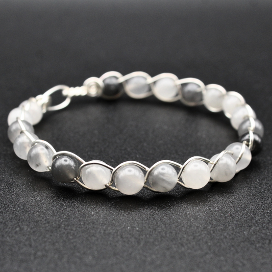 Smoky Quartz Bangle Bracelet (w/ Clasp)