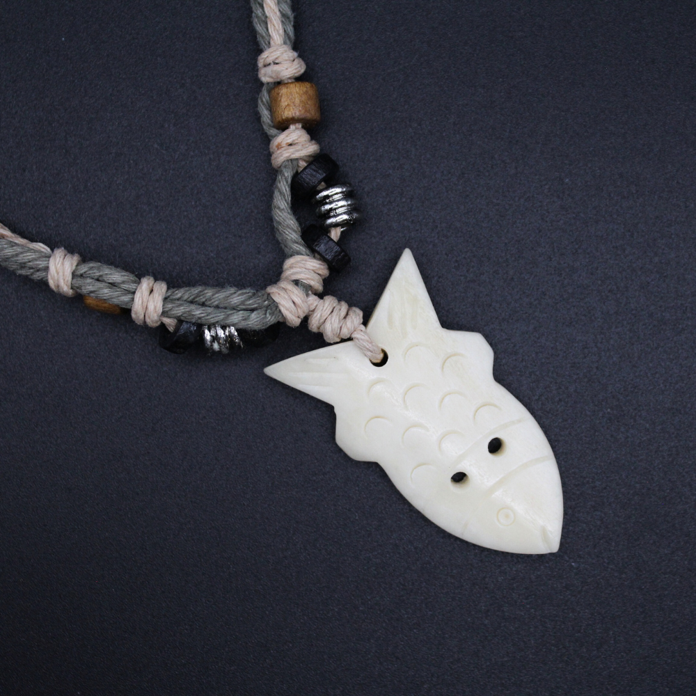 Fish - Carved Bone Necklace
