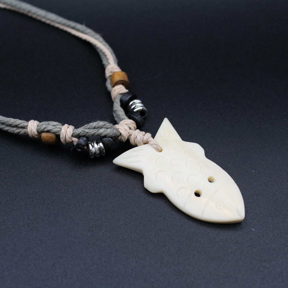 Fish - Carved Bone Necklace
