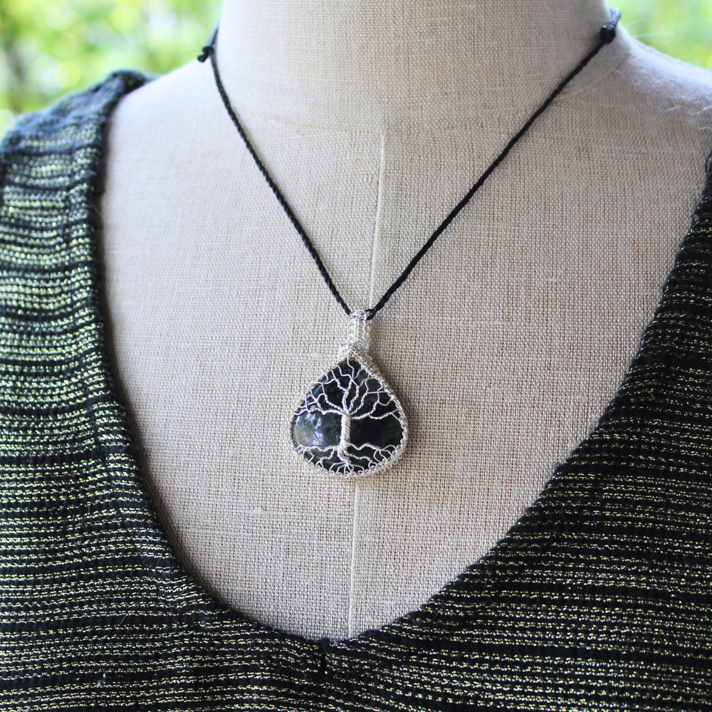 Moss Agate Tree of Life Necklace (adjustable)