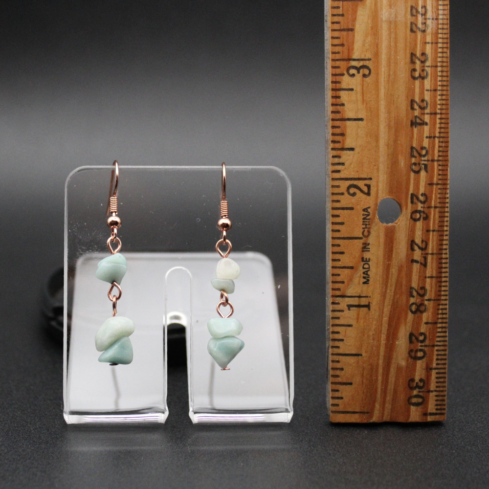 Amazonite Earrings (Rose Gold)