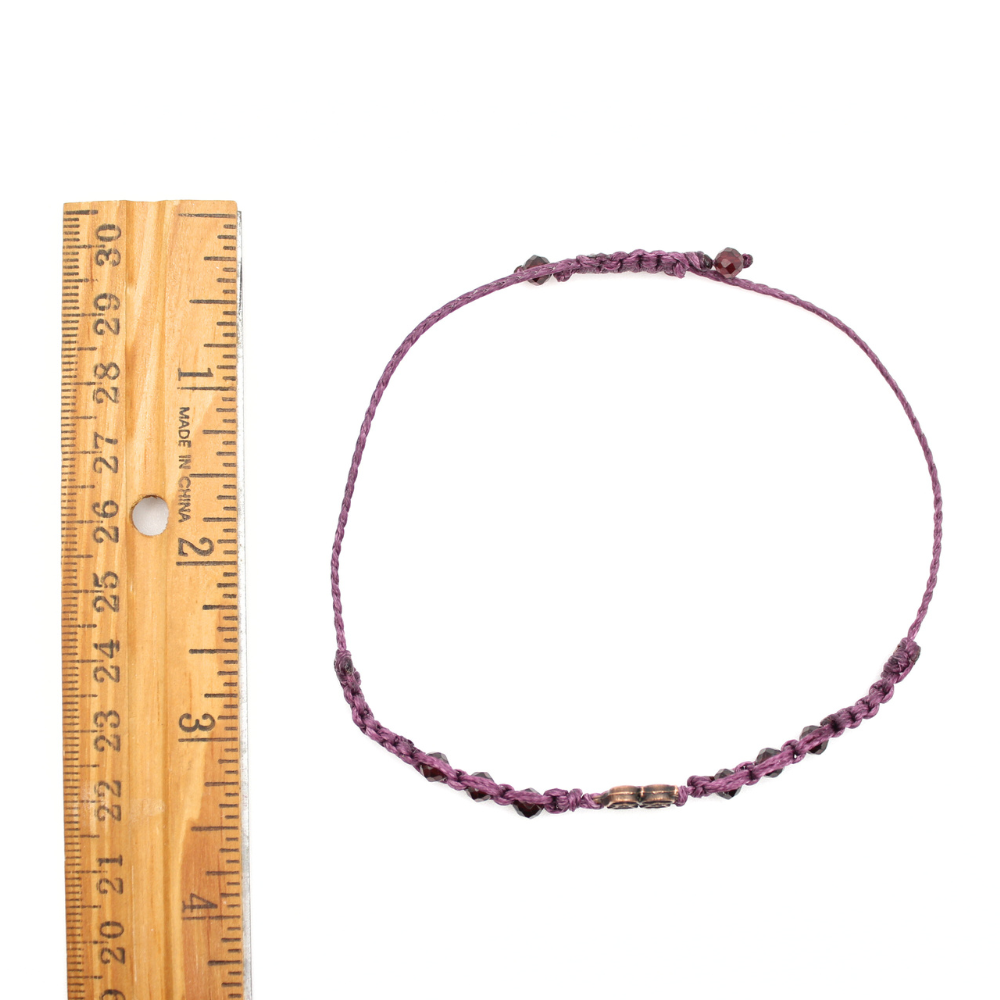 Friendship Bracelet with Garnet (Adjustable)