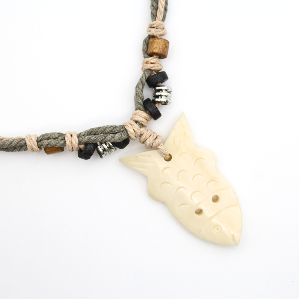 Fish - Carved Bone Necklace