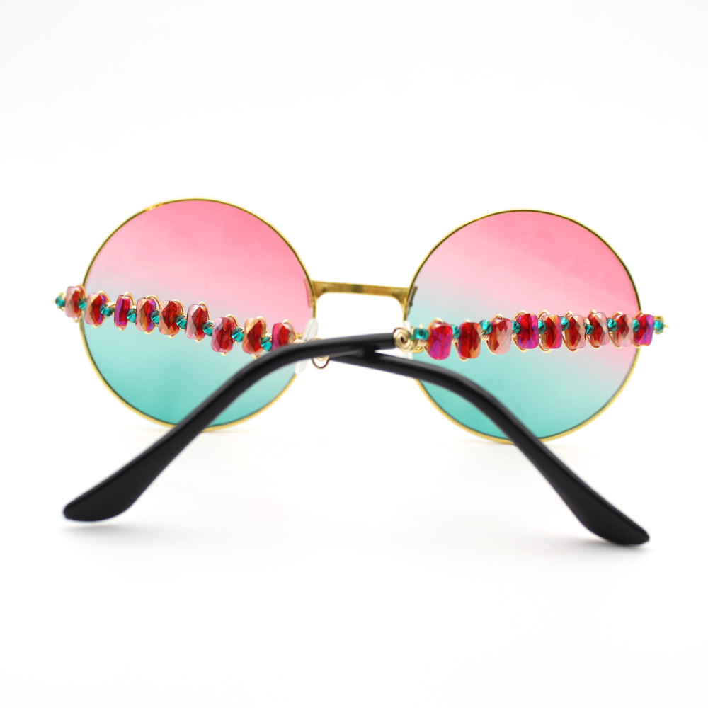 Pink + Seafoam Dream Round Sunglasses