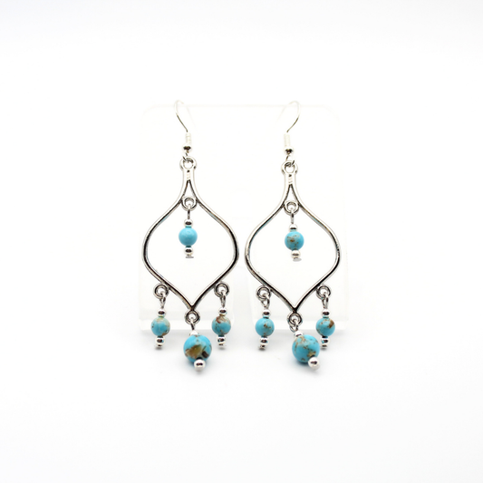 Turquoise Dangle Earrings (Silver)